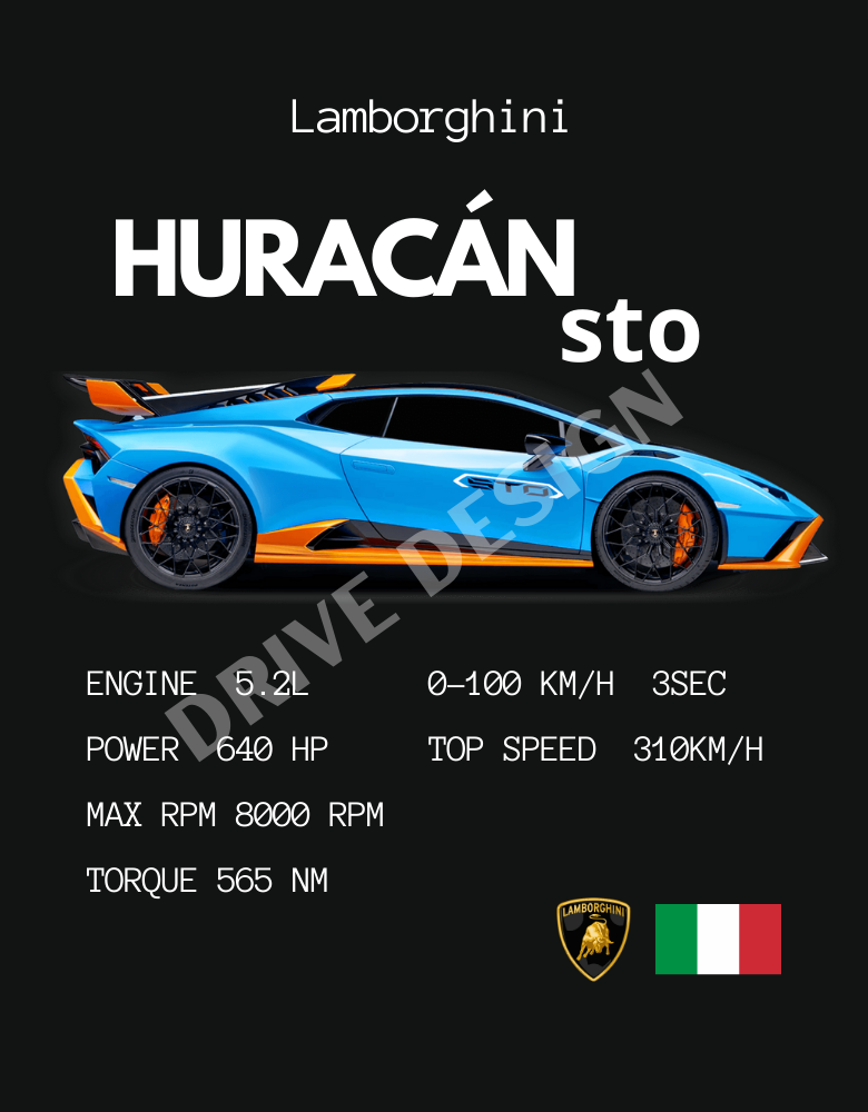 Affiche d'une Lamborghini Huracan STO