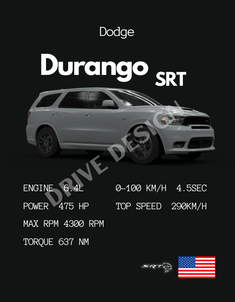 Affiche d'une Dodge Durango SRT