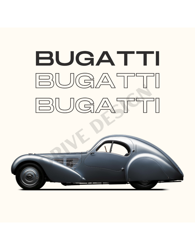 Affiche Old Driver Bugatti